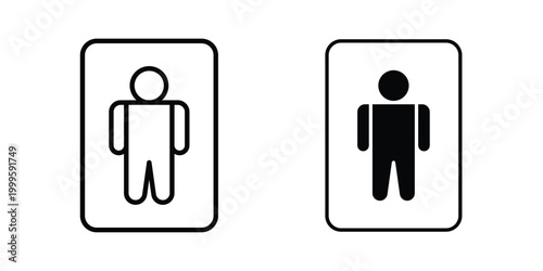 Toilet sign outlined. Flat fill icons