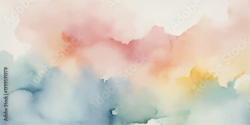 A vibrant, abstract painting evokes a sense of tranquility. It's a symphony of blended hues creating a beautiful cloudscape or dreamlike landscape.