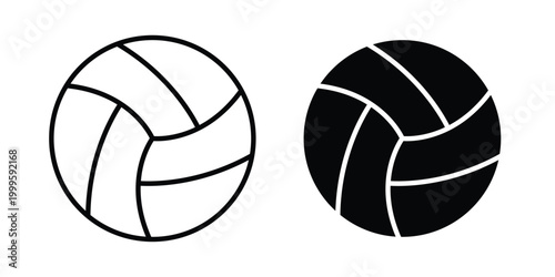 Volleyball ball icon outlined. Flat fill icons