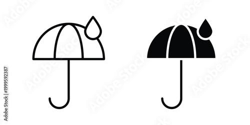 Water protection icon outlined. Flat fill icons