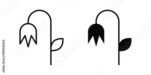 Wilted flower icon outlined. Flat fill icons