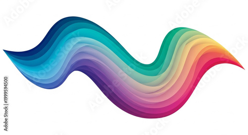 Colorful Paint Brush Stroke Wave Abstract Design.
