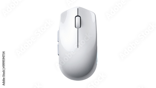 Sleek modern white wireless computer mouse with silver scroll wheel