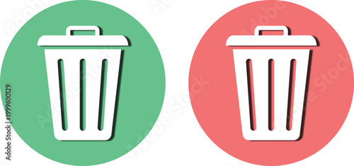 recycling bins flat design vector illustration with handles