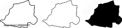 vatican city map set with outline, silhouette and dashed line styles