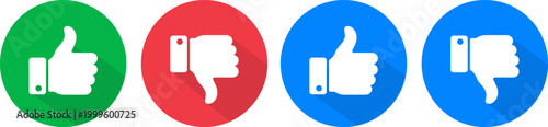 like dislike hand gestures approval feedback flat design vector illustration