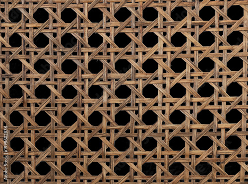 Foto rattan weave with a black background