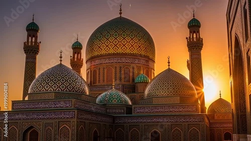 Famous Mughal architecture of a white marble mosque and tomb at the Taj Mahal monument in Agra, India, captures a historic landmark and heritage building during the morning and night