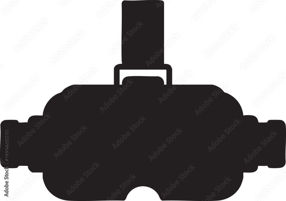 Obraz premium Black silhouette of virtual reality goggles