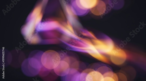 Vibrant Bokeh Illumination Abstract Light Streaks and Defocused Circles on Dark Background