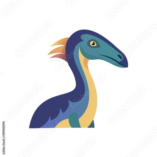 Colorful vector toucan bird with long beak standing side view