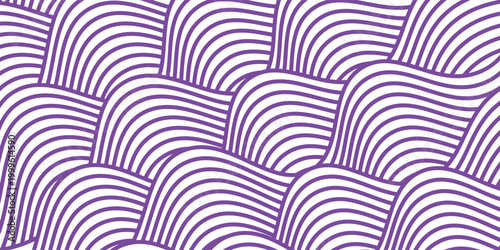 Curvy purple lines. Ramen or noodle pattern. Pasta, tagliatelle or capellini background. Wavy spaghetti texture. Banner with traditional Italian, Chinese of Japanese food print. modern
