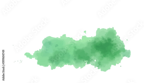 A splash of vibrant green watercolor, evoking a sense of artistic creativity and natural freshness, the watercolor stroke creates a visually appealing and dynamic abstract.