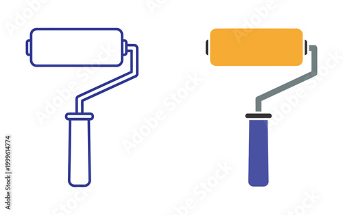 Paint Rollers For Painting And Decorating Projects Isolated On White