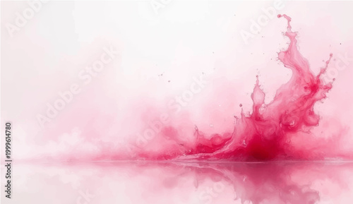 Vibrant crimson splash, capturing the dynamic burst of liquid, a dance of fluid and form, creating a captivating visual.