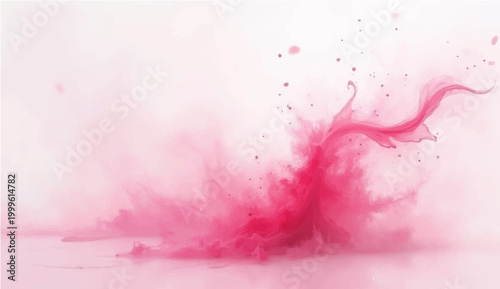 A captivating dance of vibrant magenta powder erupts gracefully, creating a dynamic and visually stunning explosion, evoking a sense of energy and artistic expression.
