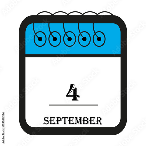 calendar with september 4 icon vector reminder for important deadlines and special events this autumn season