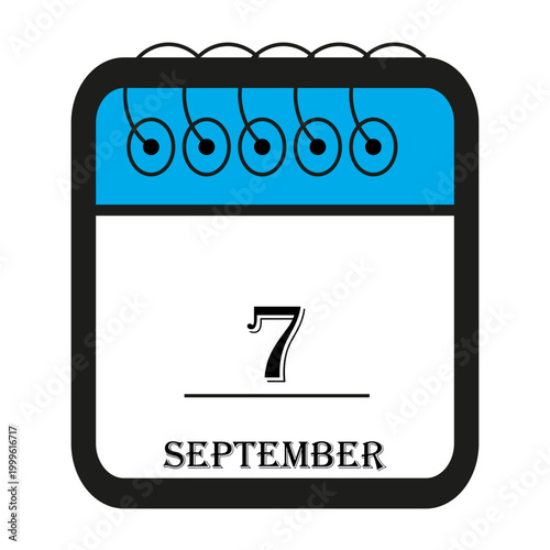 calendar with september 7 icon vector reminder for important deadlines and special events this autumn season