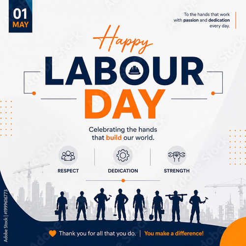 Happy Labour Day Social Media Post Design