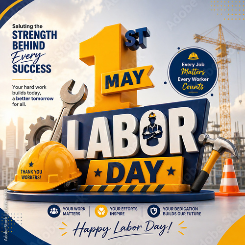 Happy Labour Day Social Media Post Design
