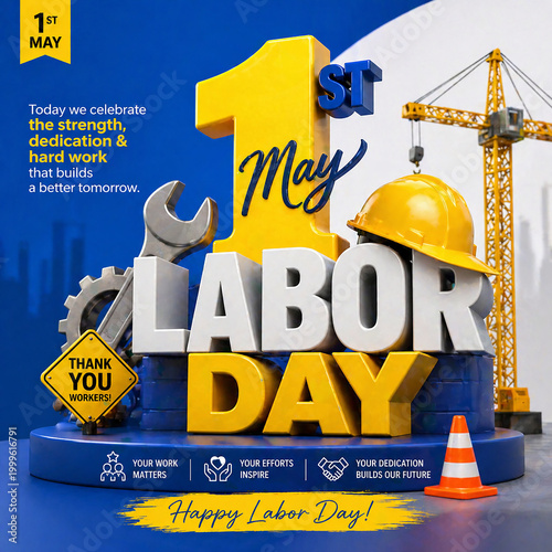 Happy Labour Day Social Media Post Design