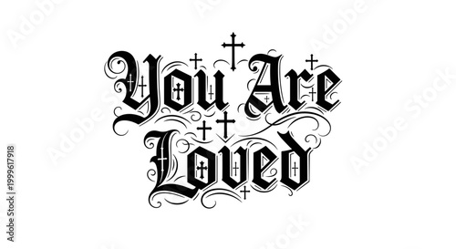 You Are Loved. lettering and all elements in black. Vector style. White background. Pure white background. Perfect isolation and vismodern kitchen plumbing