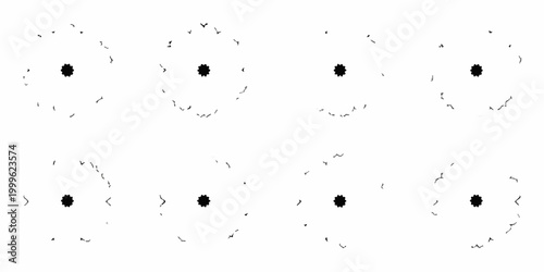 Tree canopy silhouettes ten variations on a white background