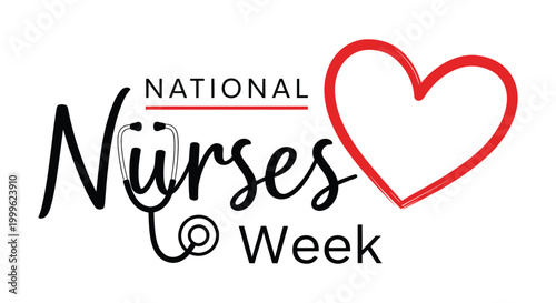 National nurses week celebration with heart symbol