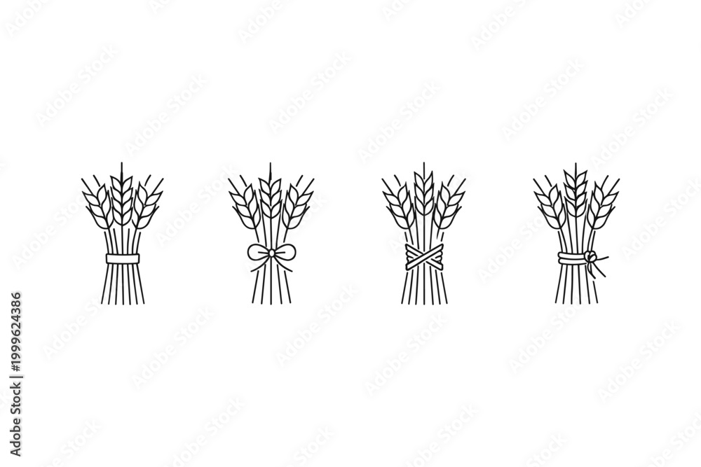 Obraz premium Wheat Stalk Bundles Collection