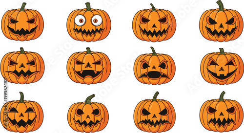 Happy Halloween jack o lantern collection