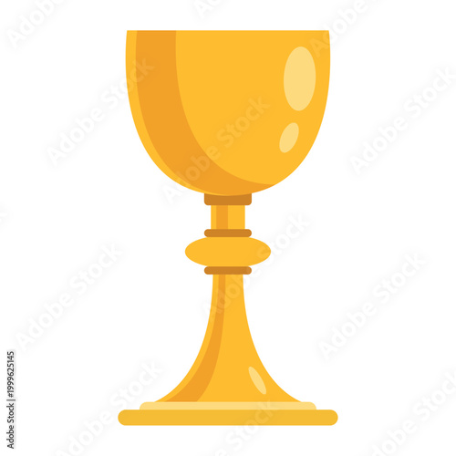 Golden Communion Chalice Religious Icon Illustration
