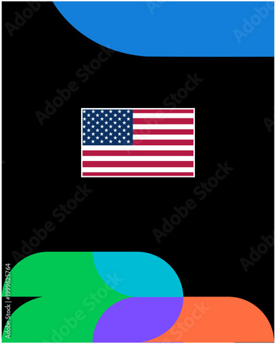 Usa Flag United States Football Final 2026 Emblem American Countries Football Teams Design Vector Illustration