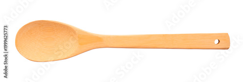 Canvastavla Levitating wooden spoon  isolated on a white background