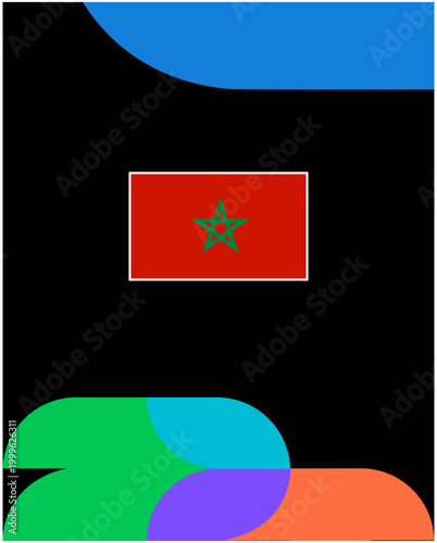 Morocco Flag United States Football Final 2026 Emblem African Countries Teams Design Vector Illustration