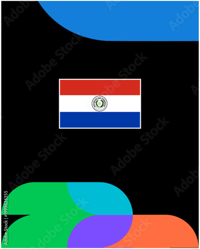 Paraguay Flag United States Football Final 2026 Emblem Latin American Countries Teams Design Vector Illustration