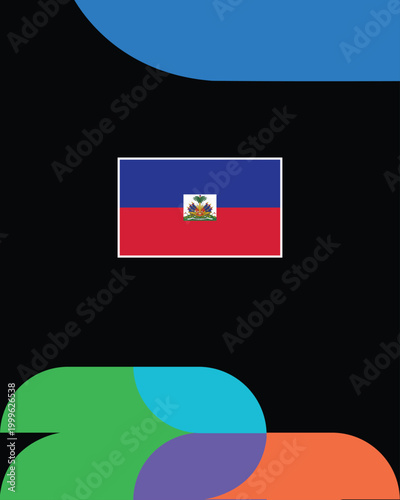 Haiti Flag United States Football Final 2026 Emblem American Countries Football Teams Design Vector Illustration