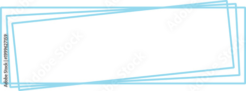 Fotografía Abstract overlapping rectangular frames in light blue outline style