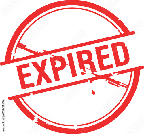 Fotografía Red stamp with the word expired on a white background