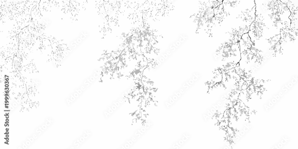 Obraz premium Shrub silhouettes four variations on a white background