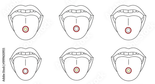 open mouth with tongue and uvula silhouette
