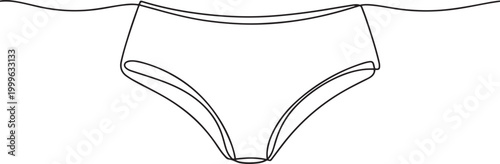 Continuous line drawing of women's panties. One line drawing. Single line art. Vector illustration, Vector. one line Icon drawing