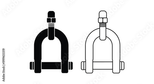 Stirrup Silhouette Design Black And White Illustration