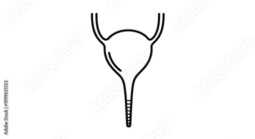 Menstrual cup line drawing on a white background