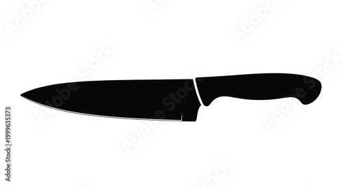 Chef s Knife Silhouette On White Background