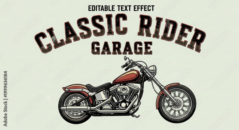 Obraz premium Classic Rider Garage Motorcycle Vintage Style Emblem Graphic Design