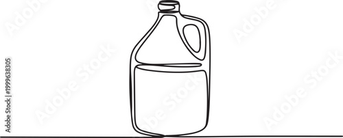 one line art gallon vector illustration. line art, one continuous line, simple, hand drawn and sketch style. for icons. one line Icon drawing
