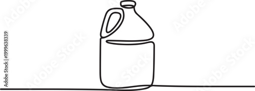one line art gallon vector illustration. line art, one continuous line, simple, hand drawn and sketch style. for icons. one line Icon drawing