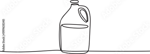 one line art gallon vector illustration. line art, one continuous line, simple, hand drawn and sketch style. for icons. one line Icon drawing