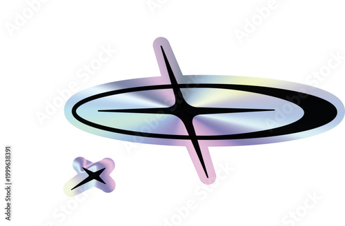 A pair of black plastic eyeglasses for reading and vision correction isolated on a white background with a colorful cmyk ink jet splash style Y2K