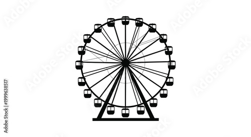 Detailed ferris wheel silhouette against a white background amusement park ride illustration silhouette high quality professional detailed modern elegant stylish clean